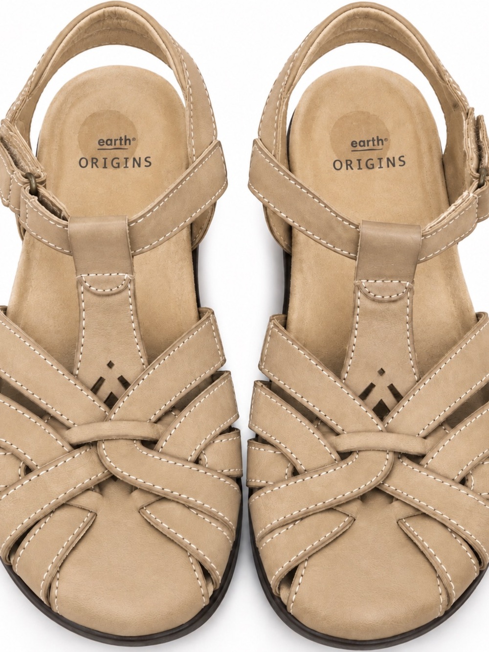 Earth Origins Beige/Tan Strappy Comfort Sandals